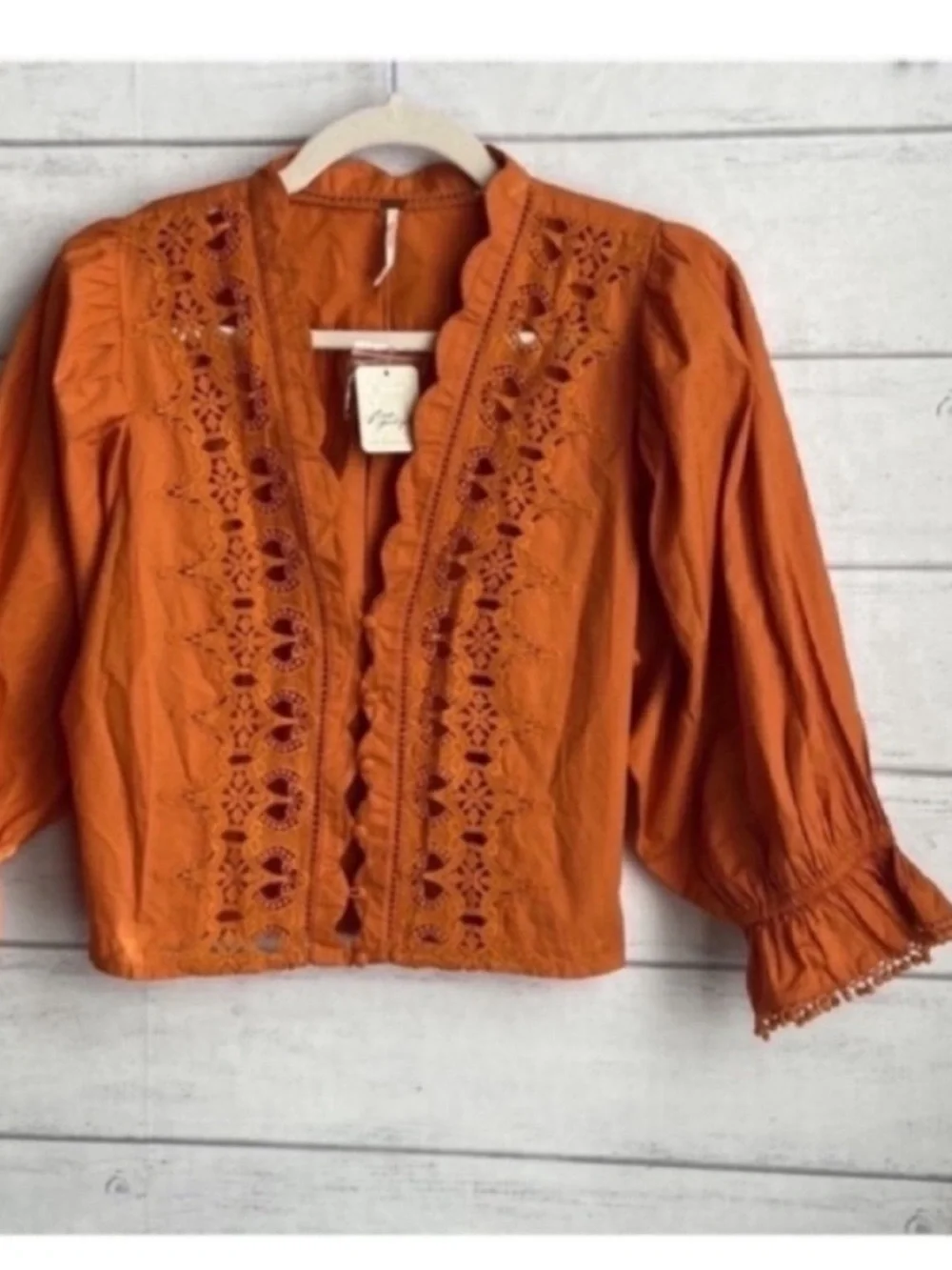 NWT Free People Louella Embroidered crop Top